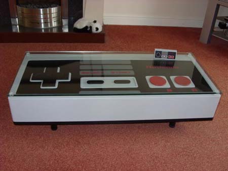 Mesa de café con forma de mando de NES
