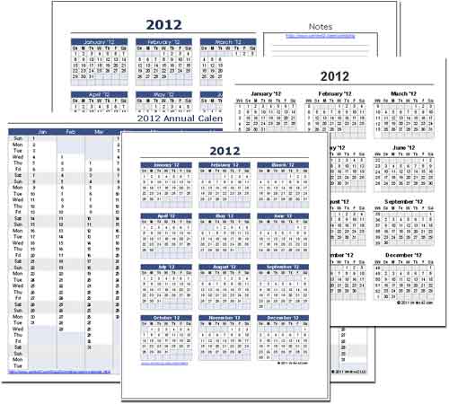 Modelos De Calendarios 2012 En Excel