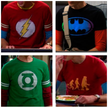 Sheldon Cooper Big Bang Theory Murciélagos Gama de Colores Enigma Camiseta 