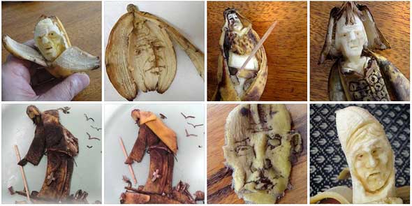 Caras y figuras con plátanos de Victor Nunes