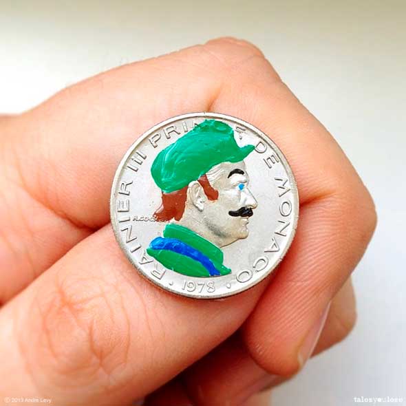 Tales you Lose - Superhéroes y otros personajes famosos pintados sobre monedas