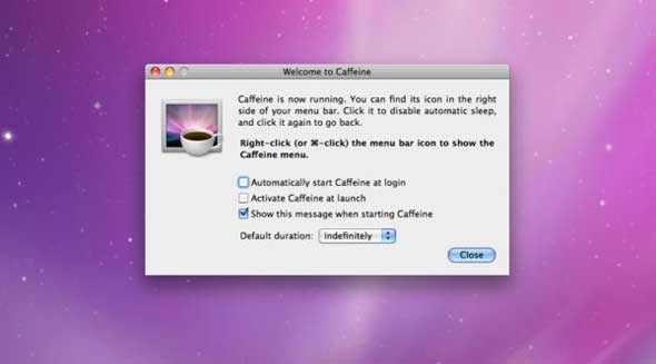 Caffeine – Aplicación para evitar que tu Mac entre en reposo o salte el salvapantallas