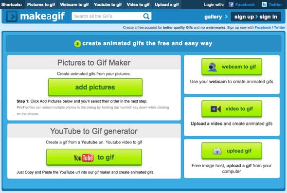 Make A Gif - Convertir vídeo a GIF online