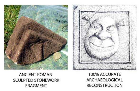 Reconstrucción arqueológica de una talla romana