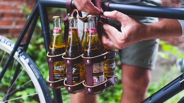 Porta cervezas para bicicleta hipster