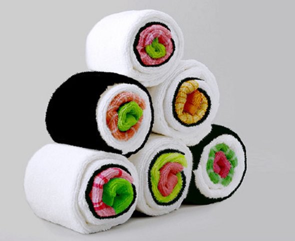 Sushi Towel, las toallas en forma de Maki Sushi